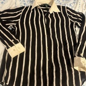 Lauren Ralph Lauren Black and Cream Striped Shirt women’s